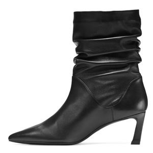 Stuart Weitzman Demibenatar Leather Slouch Bootie